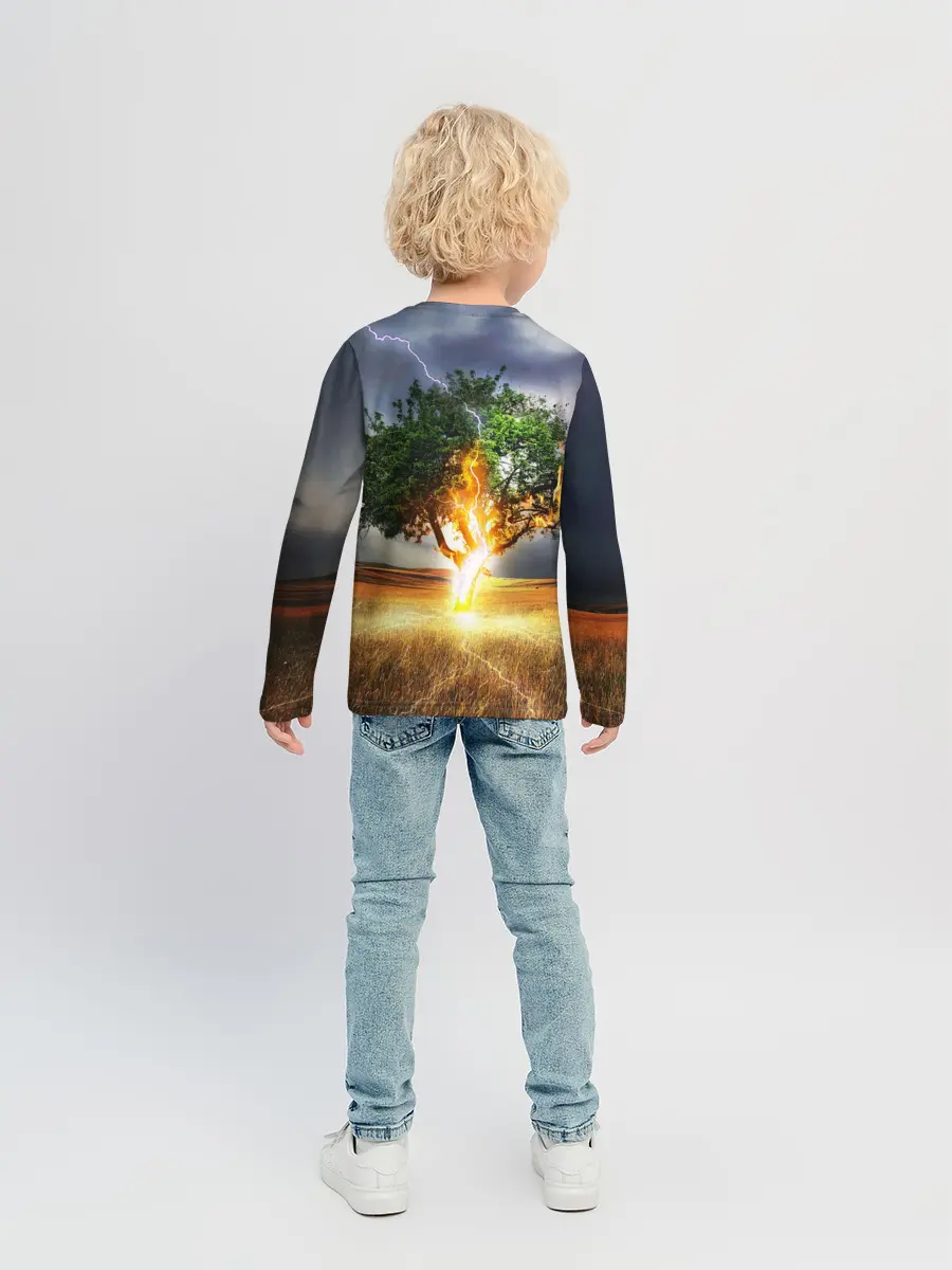 Детский лонгслив / Удар молнией