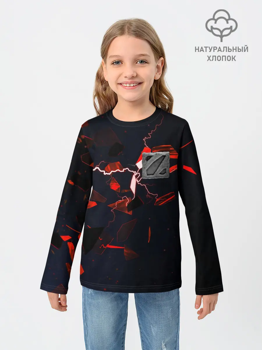 Детский лонгслив / DOTA 2 | 3D плиты и молния