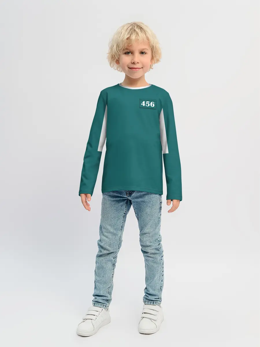 Детский лонгслив / Как в игре в кальмара. Куртка бирюзовая