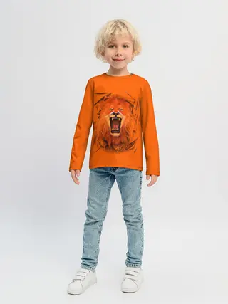 Детский лонгслив / ЛЕВ СКВОЗЬ ТКАНЬ