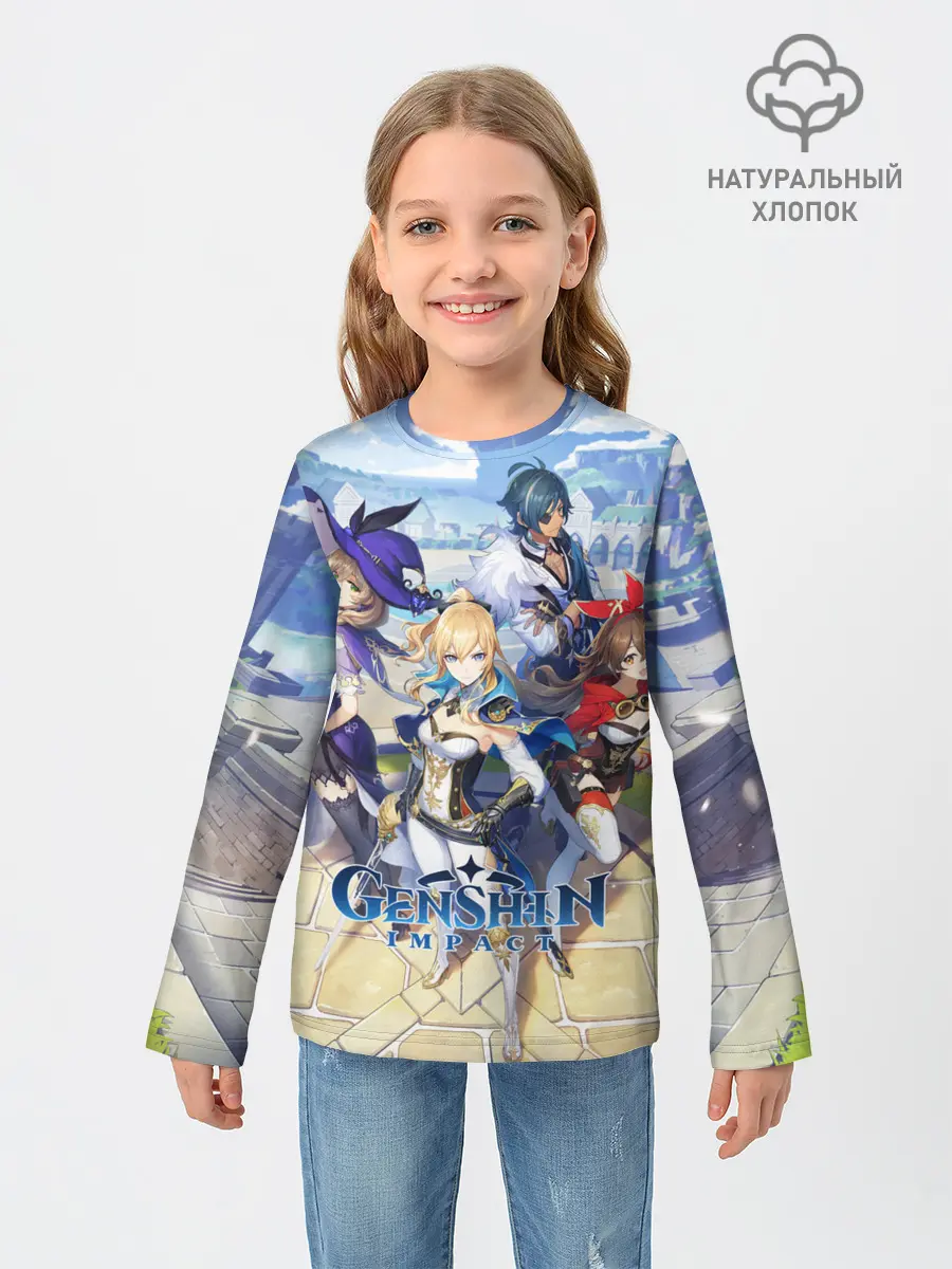 Детский лонгслив / Genshin Impact: Ци Ци.