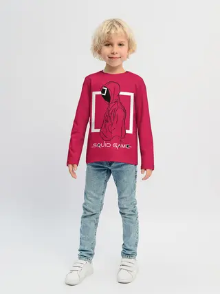 Детский лонгслив / Игра в кальмара: стражник квадрат