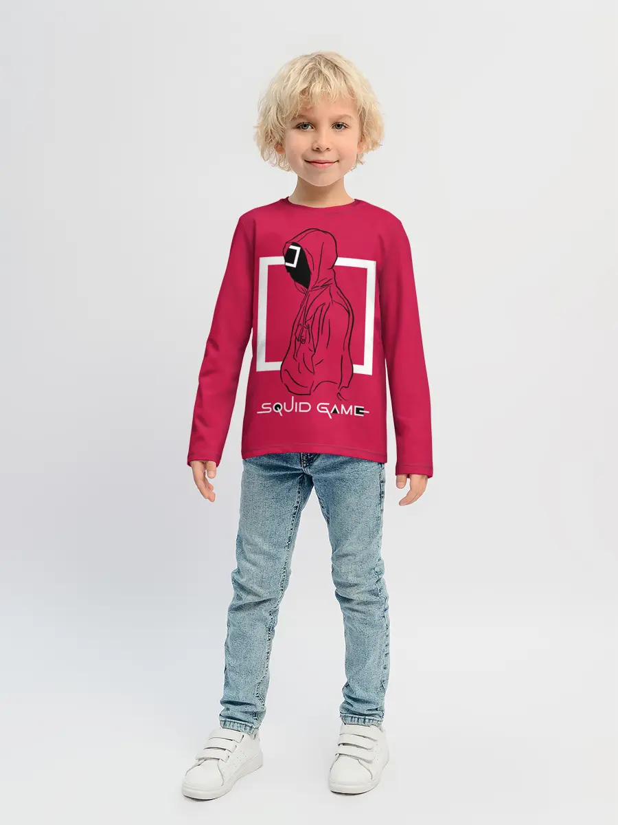 Детский лонгслив / Игра в кальмара: стражник квадрат