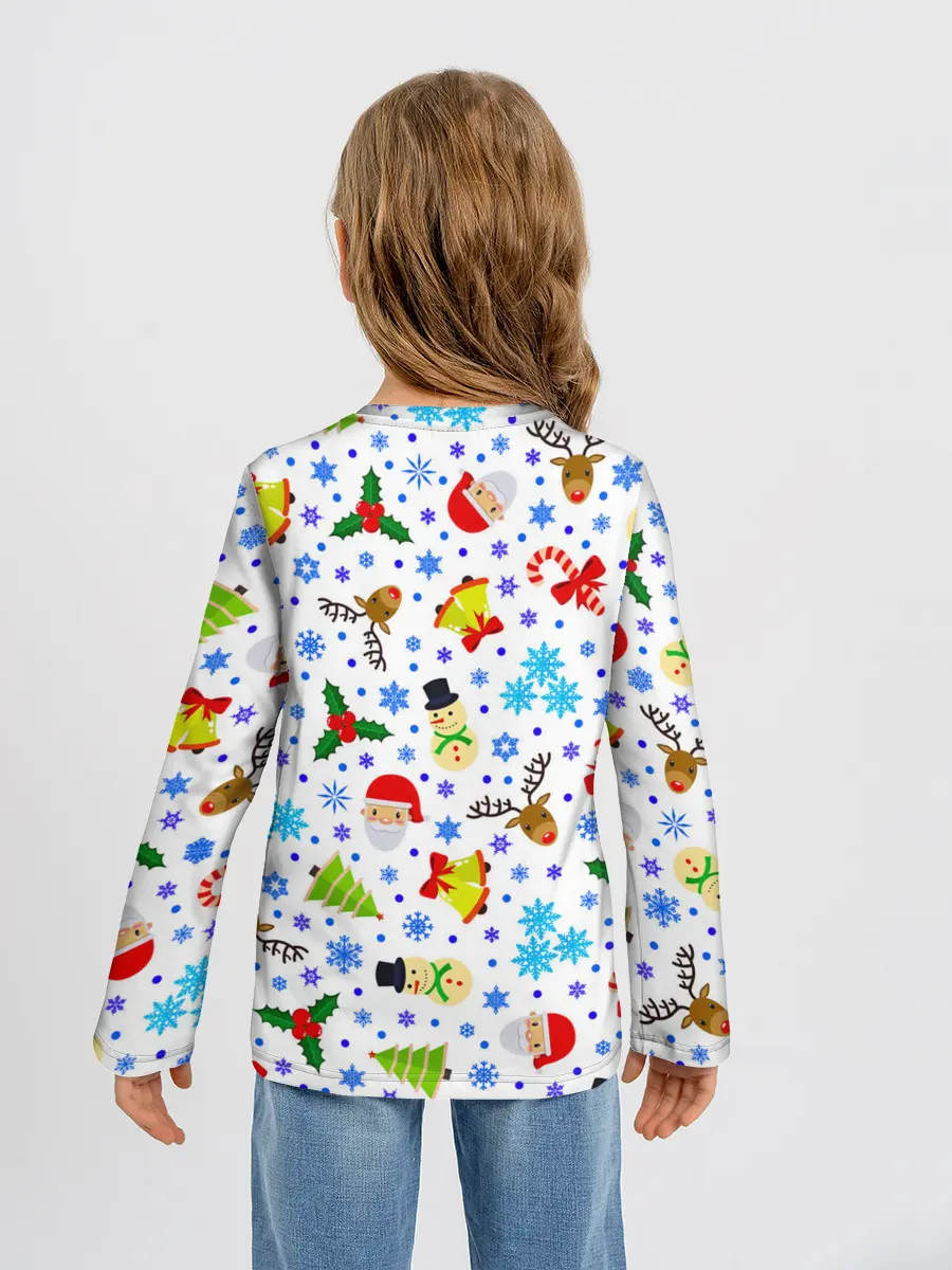 Детский лонгслив / Новогодний - Рождественский узор