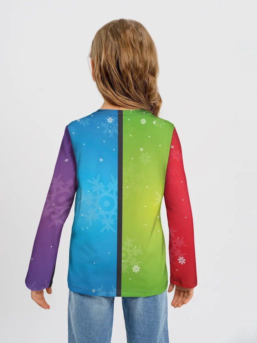 Детский лонгслив / Цветное рождество Snowflake