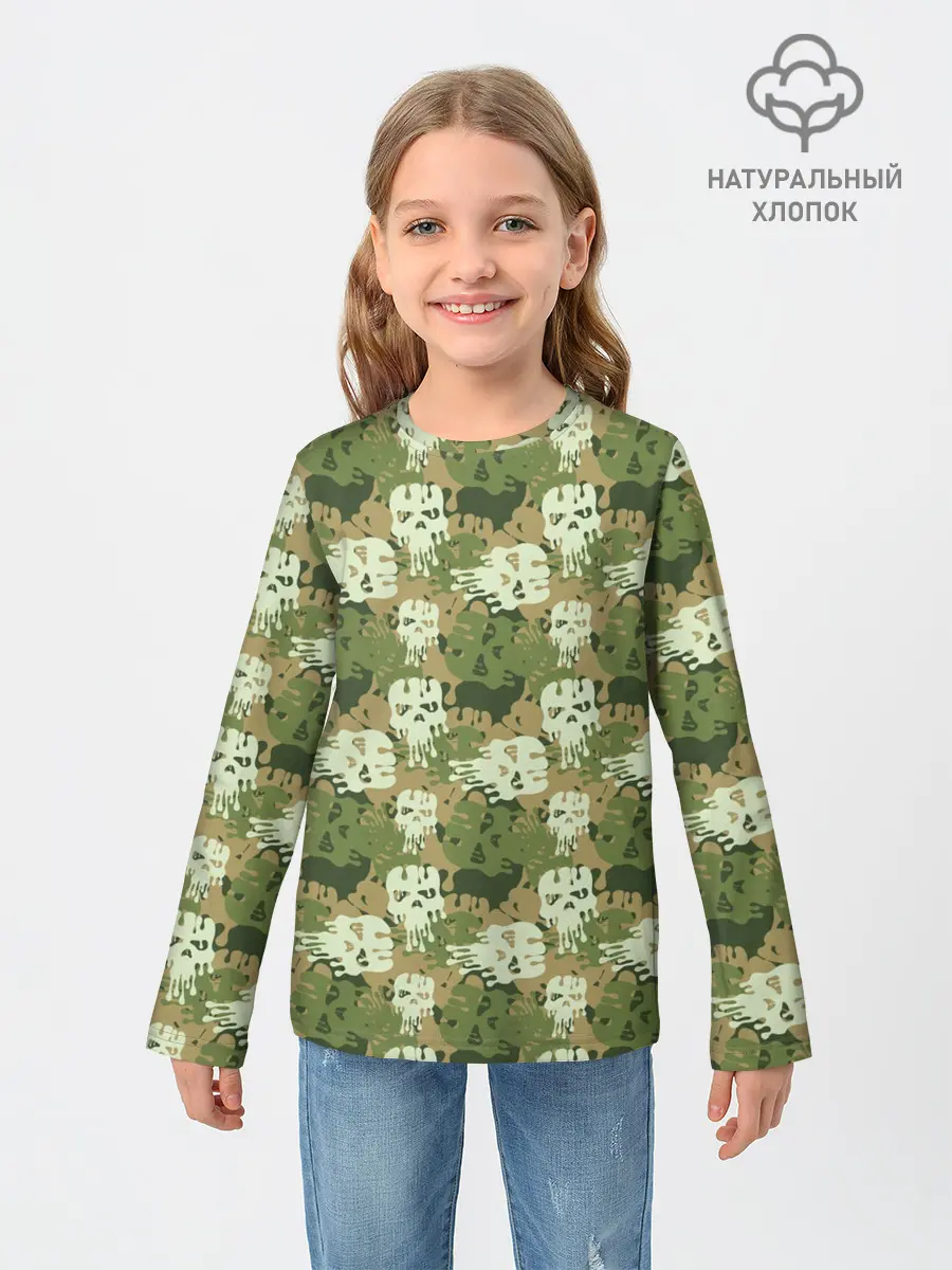 Детский лонгслив / Силуэты Черепов