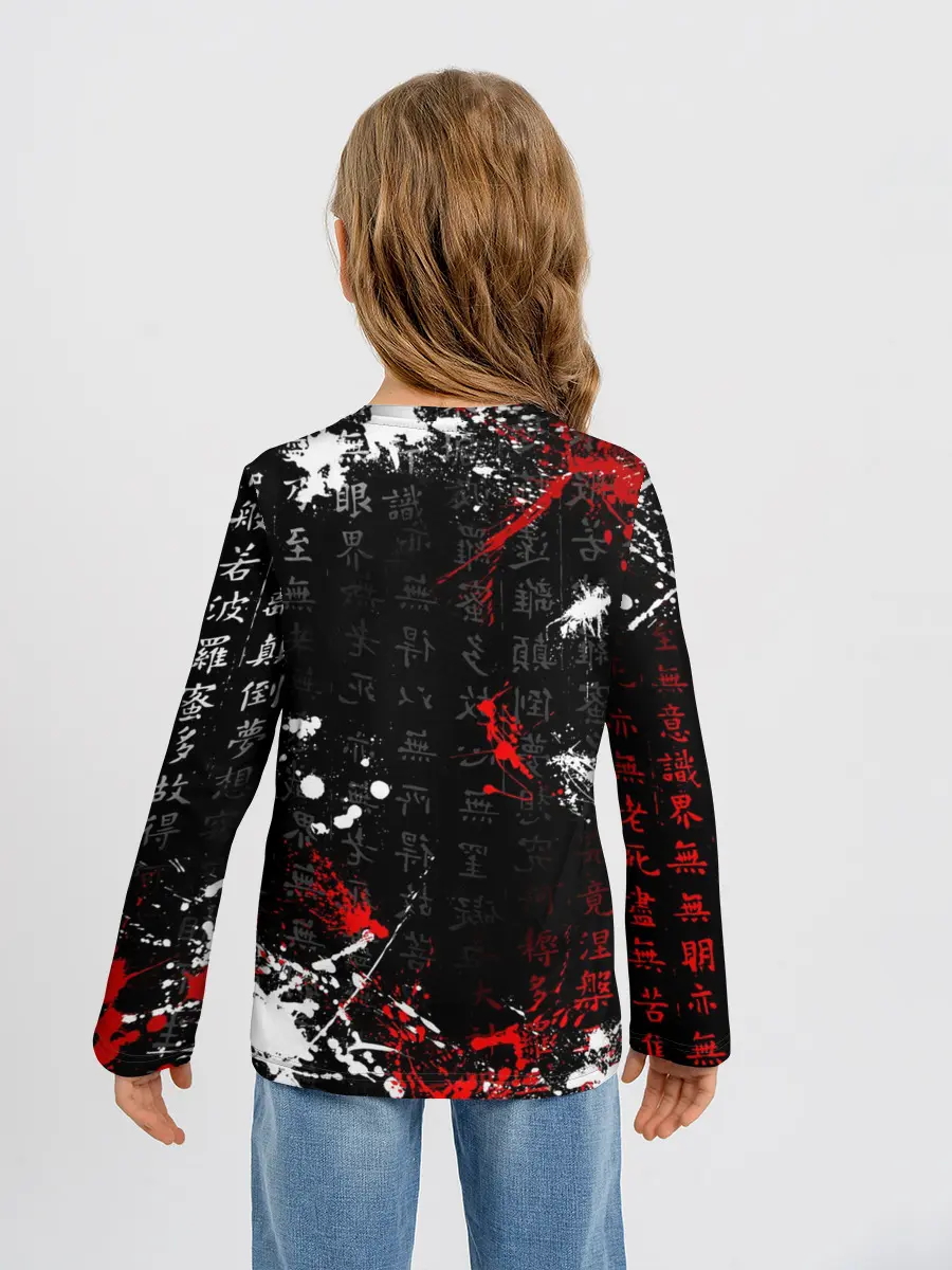 Детский лонгслив / Японские символы | Митсубиси