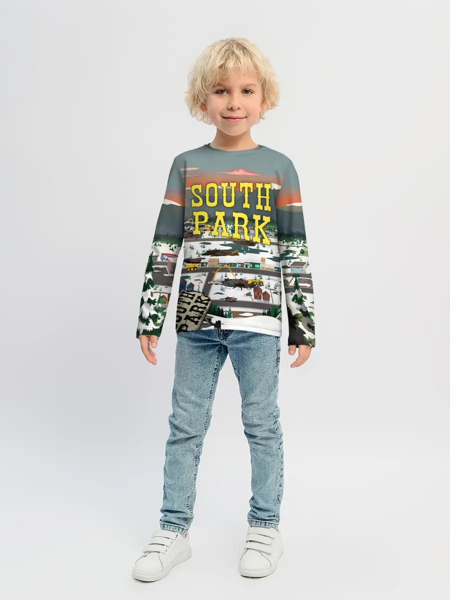 Детский лонгслив / Южный Парк разрушенный город