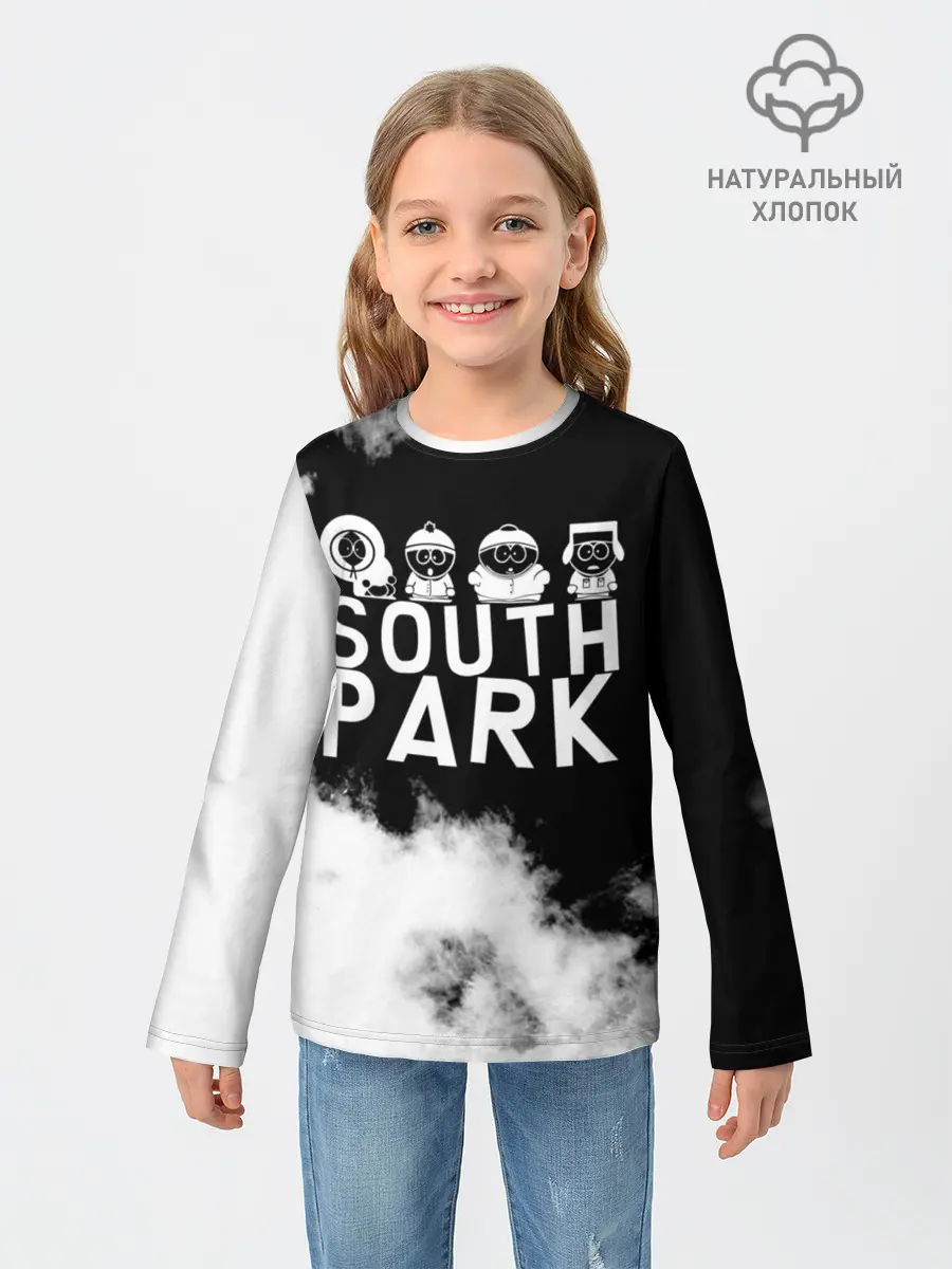 Детский лонгслив / Все пацаны на черном фоне Южный Парк
