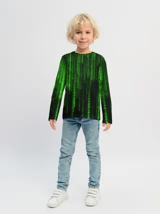 Детский лонгслив / Матрица двоичный код