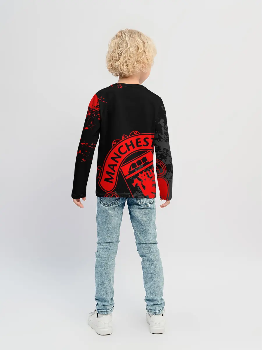 Детский лонгслив / МАНЧЕСТЕР ЮНАЙТЕД КРАСНЫЙ ЛОГО
