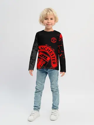 Детский лонгслив / МАНЧЕСТЕР ЮНАЙТЕД КРАСНЫЙ ЛОГО