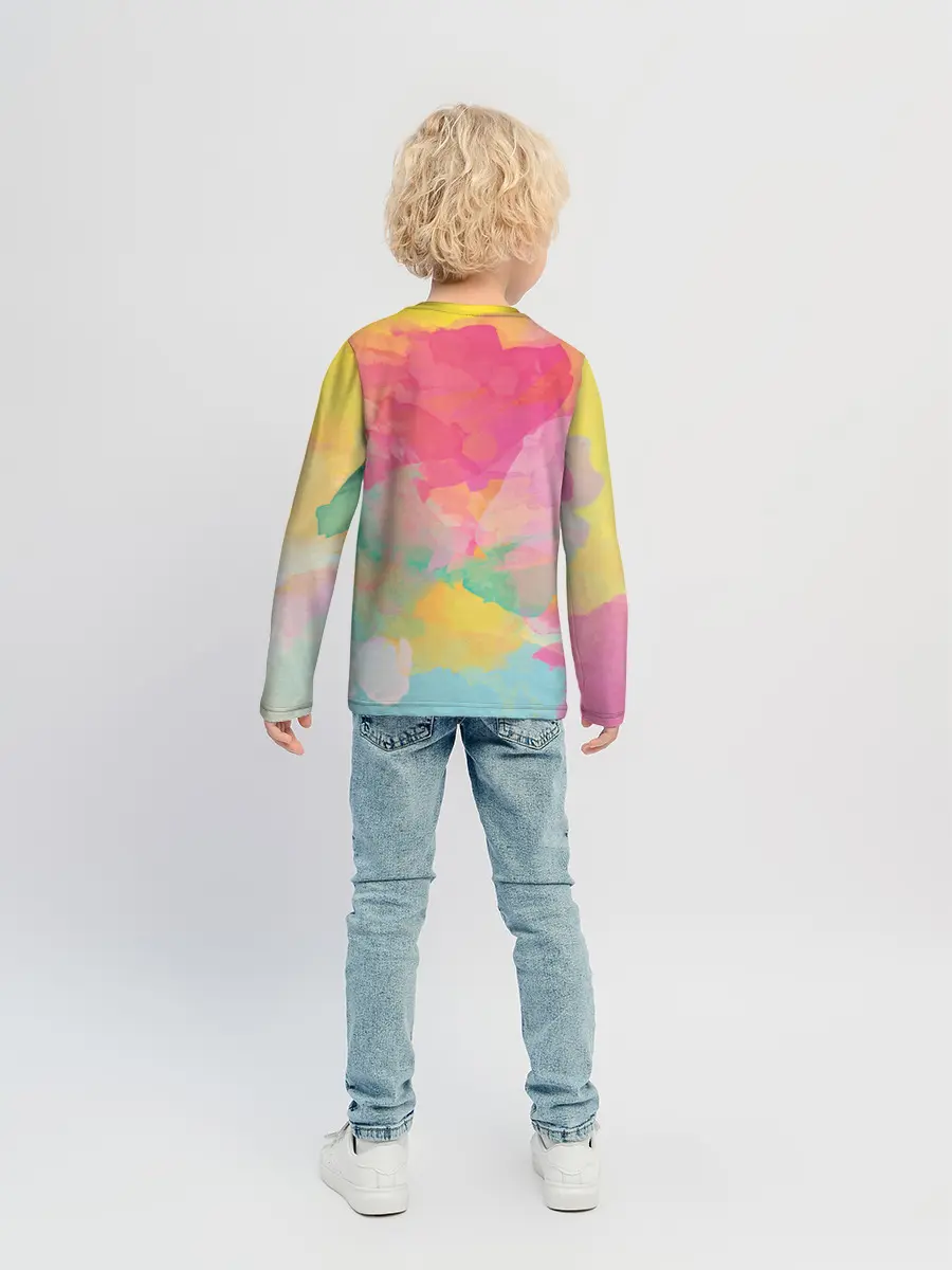 Детский лонгслив / Радужная акварель