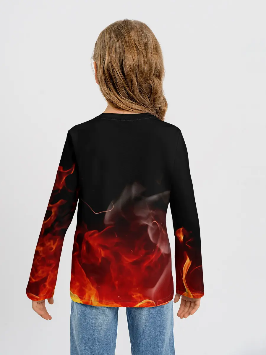 Детский лонгслив / Кулак One Punch-Man в огне