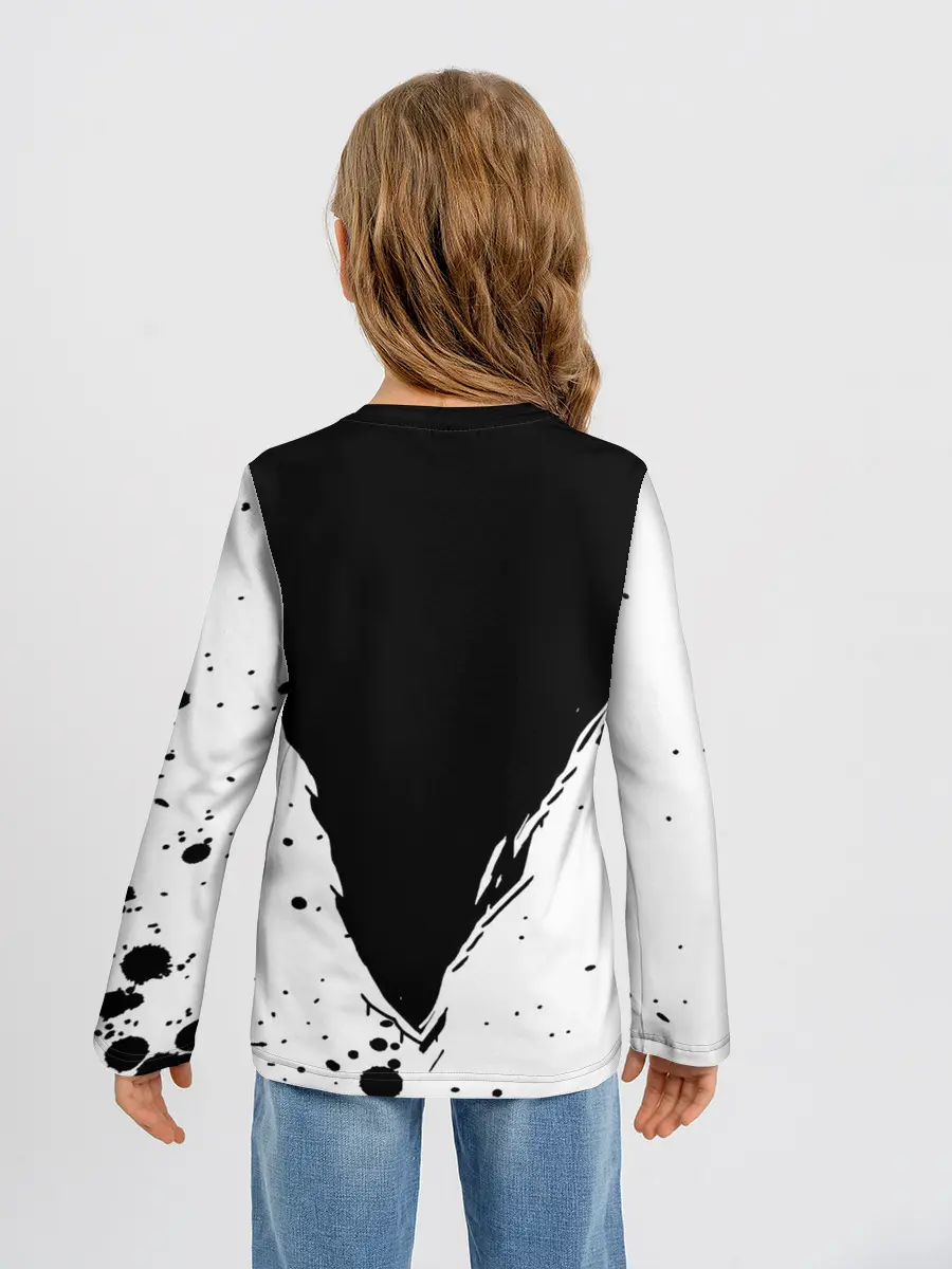 Детский лонгслив / Черно-белый Сайтама One Punch-Man