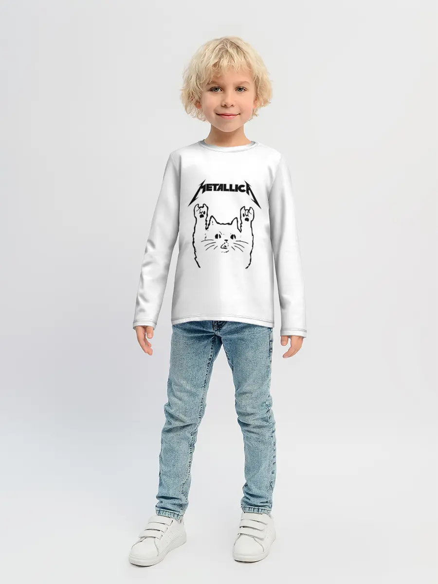 Детский лонгслив / Metallica / Meowtallica.