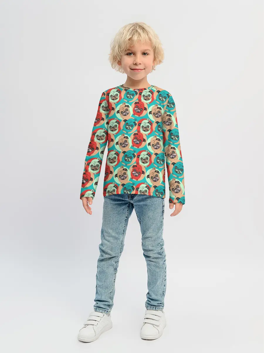 Детский лонгслив / Прикольные Мопсы