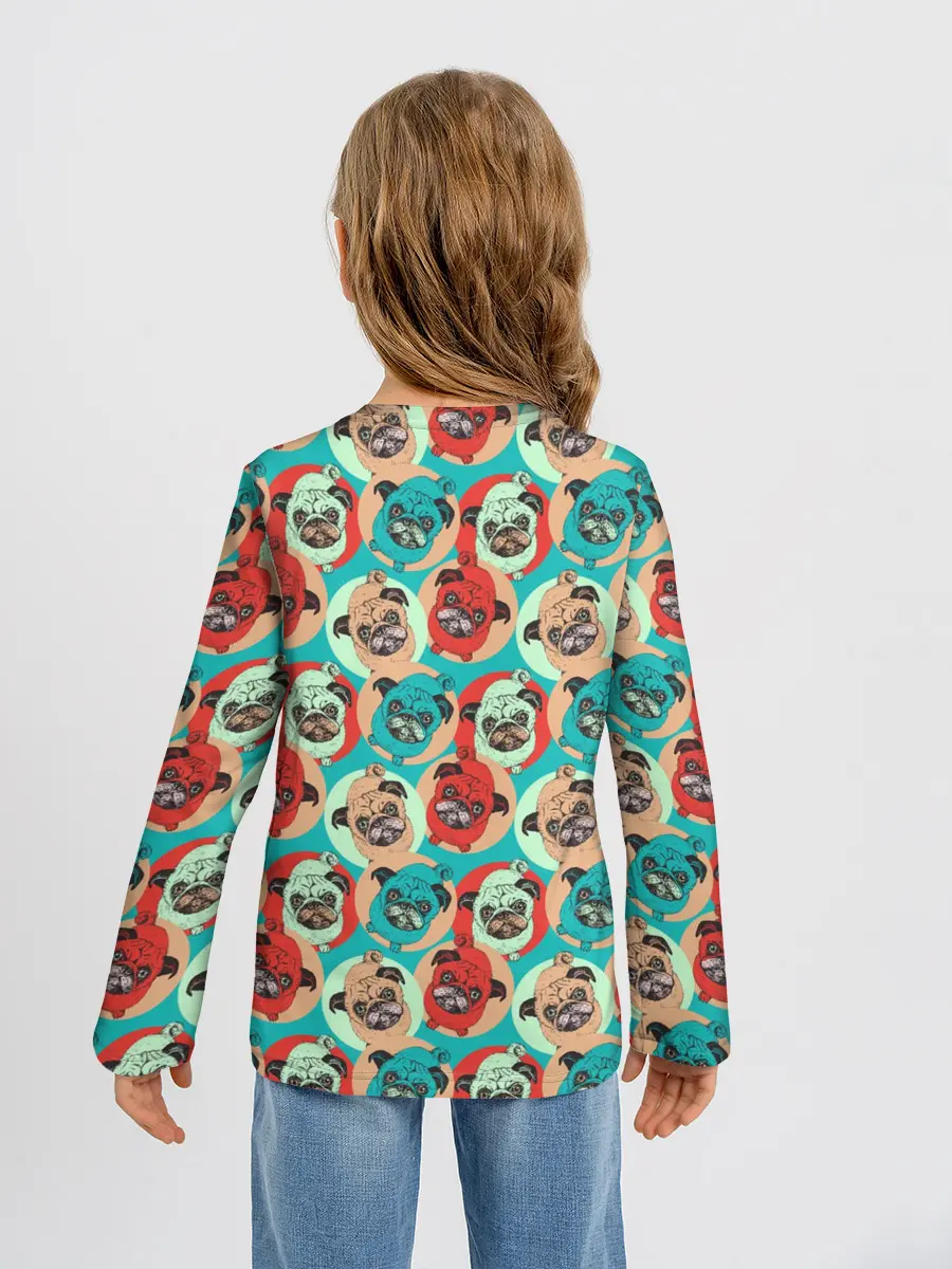 Детский лонгслив / Прикольные Мопсы