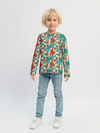 Детский лонгслив / Прикольные Мопсы