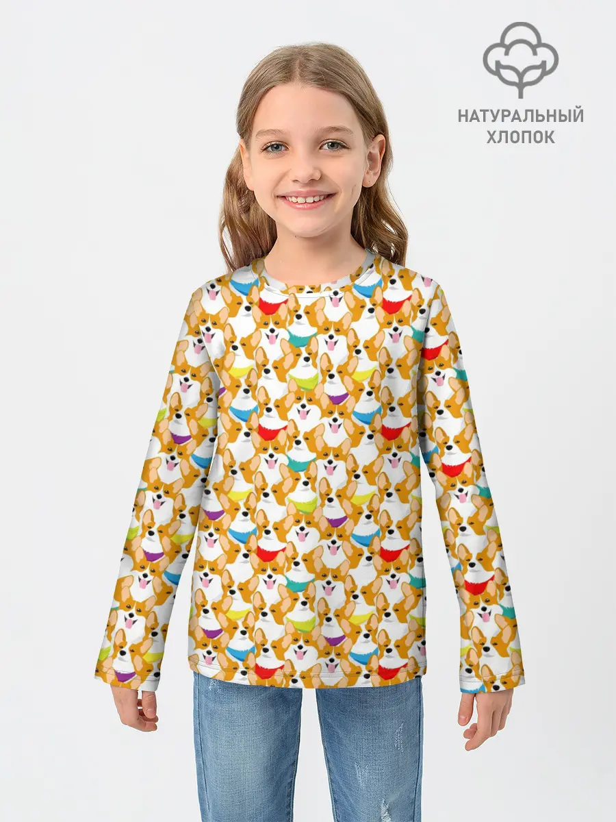 Детский лонгслив / Вельш-Корги Пемброк