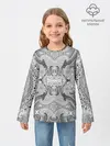 Детский лонгслив / Черно-белый абстрактный узор.