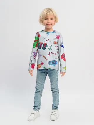 Детский лонгслив / шарики фонарики