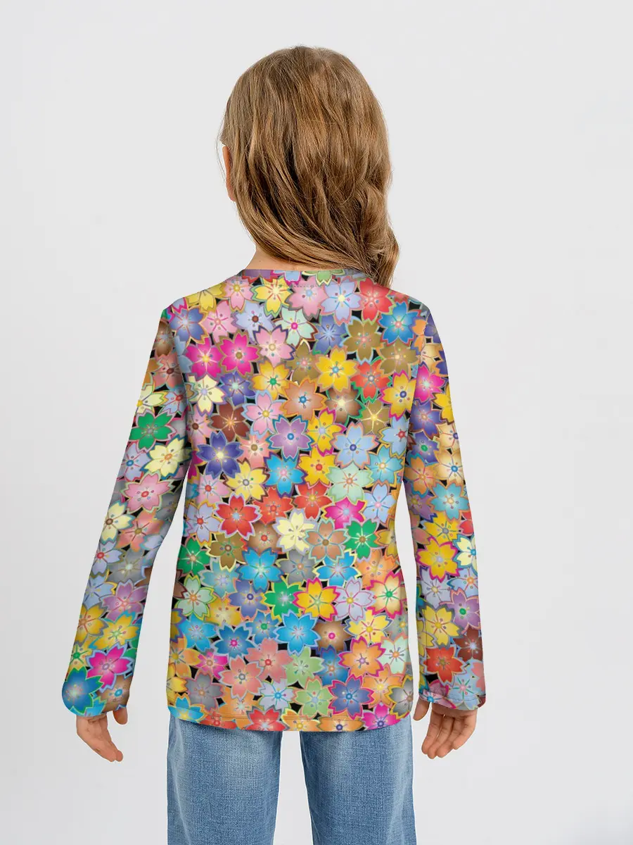 Детский лонгслив / цветы цветочки