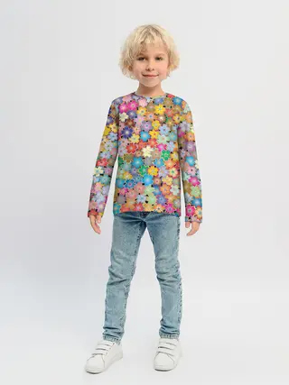Детский лонгслив / цветы цветочки