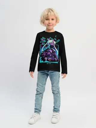 Детский лонгслив / Сейлор Мун неон