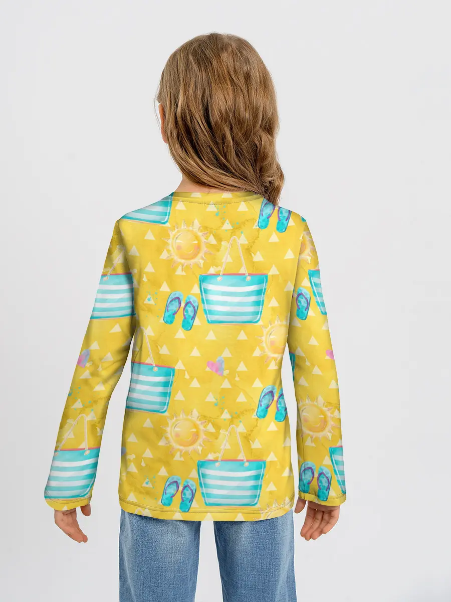 Детский лонгслив / Летний песочный пляж