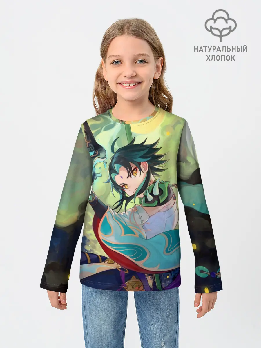 Детский лонгслив / Xiao | Сяо | Genshin Impact