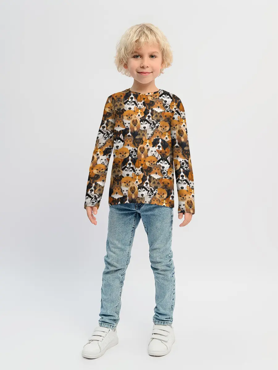 Детский лонгслив / Разные Собаки