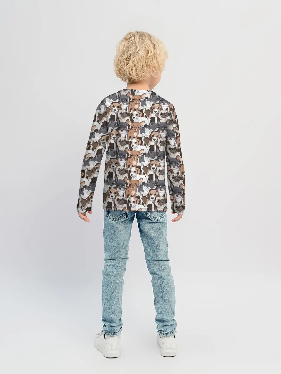 Детский лонгслив / Щенки Разных Пород