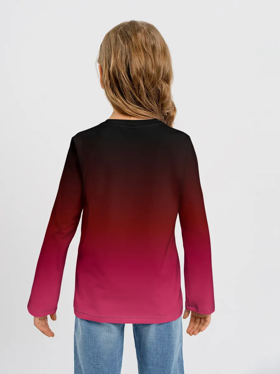 Детский лонгслив / Распорядитель игры на черно розовом фоне