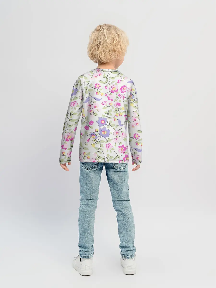 Детский лонгслив / Яркие весенние цветы
