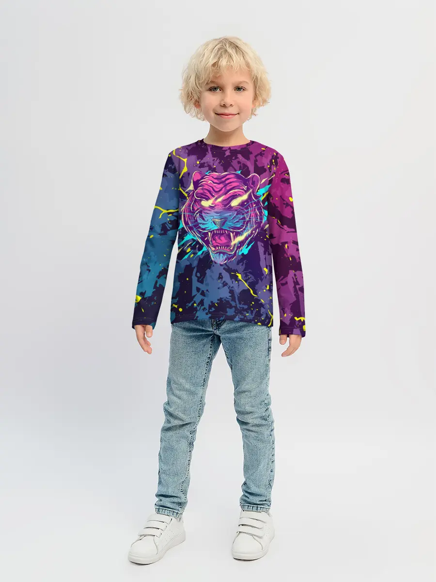 Детский лонгслив / НЕОНОВЫЙ ТИГР / NEON TIGER