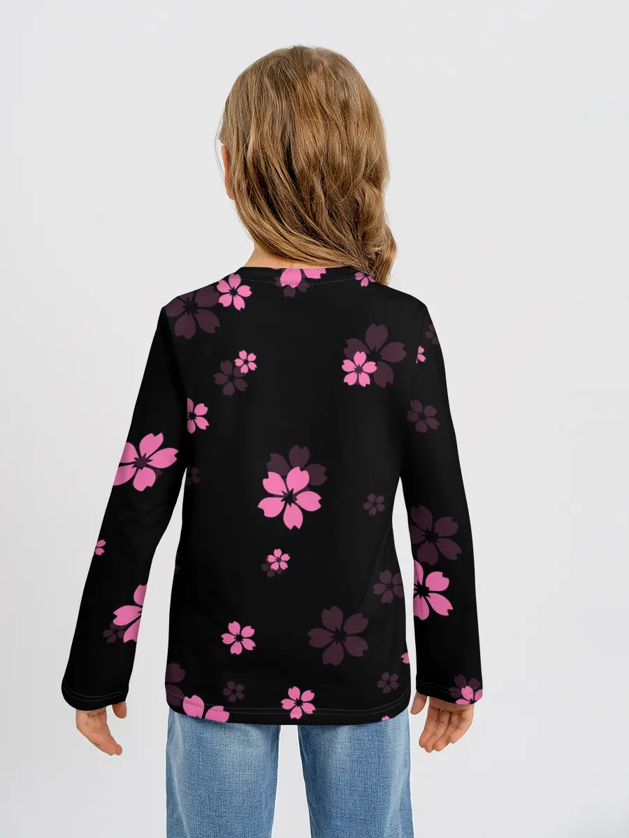 Детский лонгслив / САКУРА ВИШНЯ ЛЕПЕСТКИ