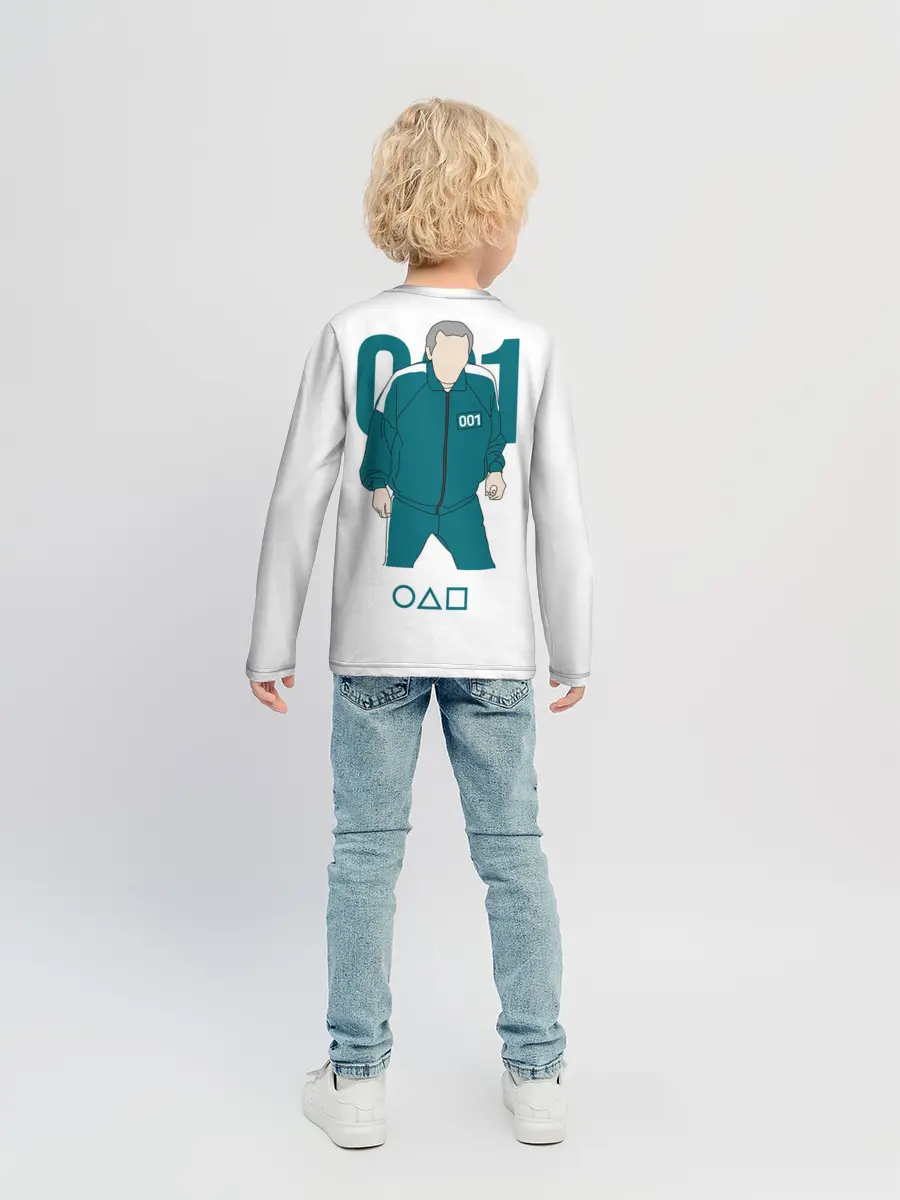 Детский лонгслив / Squid game - О Иль Нам 001