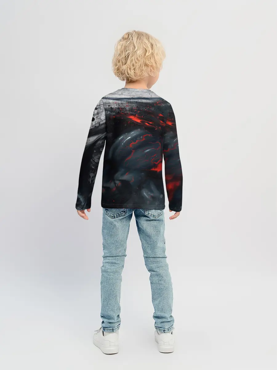 Детский лонгслив / ЧЁРНЫЙ СИМБИОТ / ГРАНЖ / BLACK MONSTER