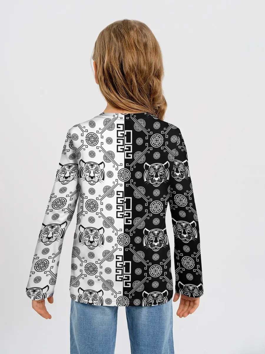 Детский лонгслив / Тигры в китайском стиле