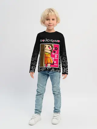 Детский лонгслив / ИГРА В КАЛЬМАРА / КУКЛА / DOLL