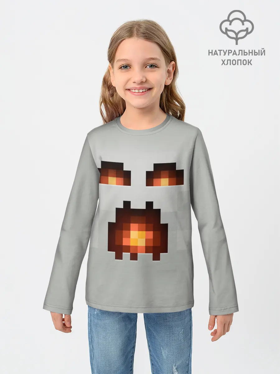 Детский лонгслив / МАЙНКРАФТ, ГАСТ ОГНЕННЫЙ