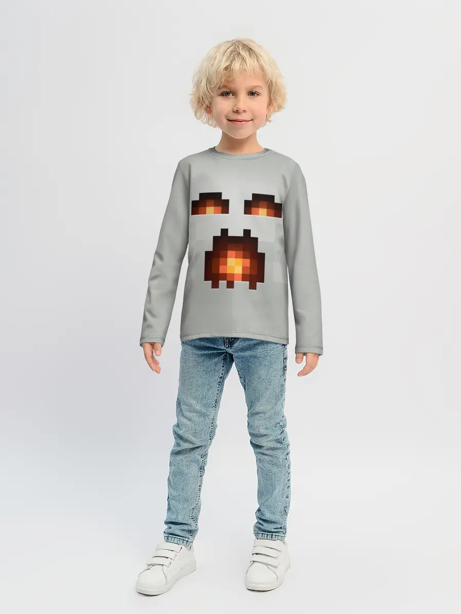 Детский лонгслив / МАЙНКРАФТ, ГАСТ ОГНЕННЫЙ