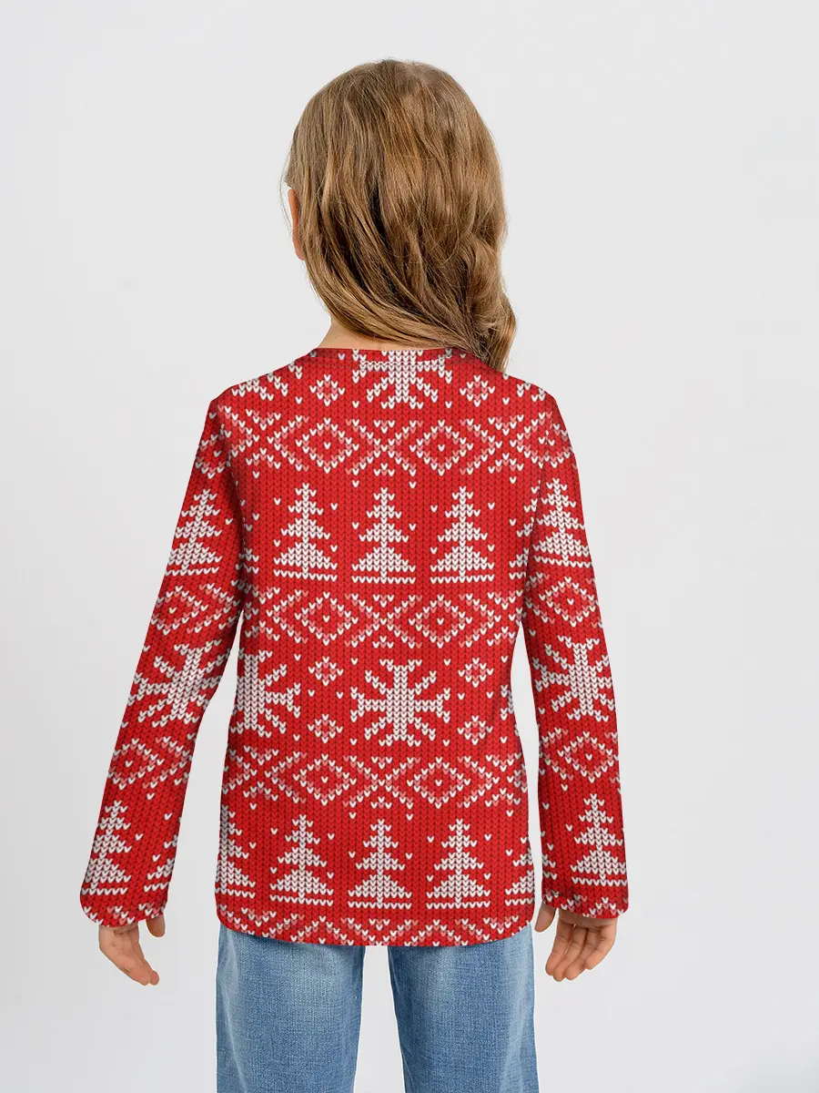 Детский лонгслив / Новогодний узор, 2022