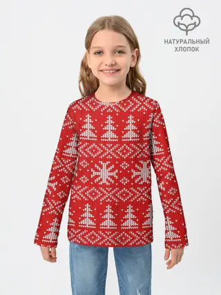 Детский лонгслив / Новогодний узор, 2022