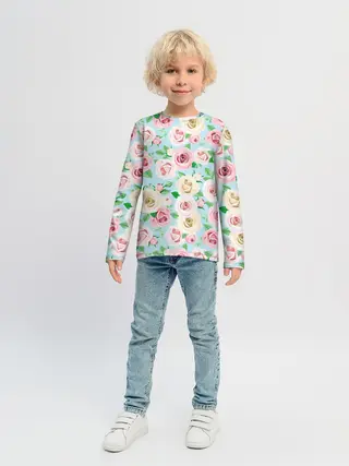 Детский лонгслив / Цветущее поле роз