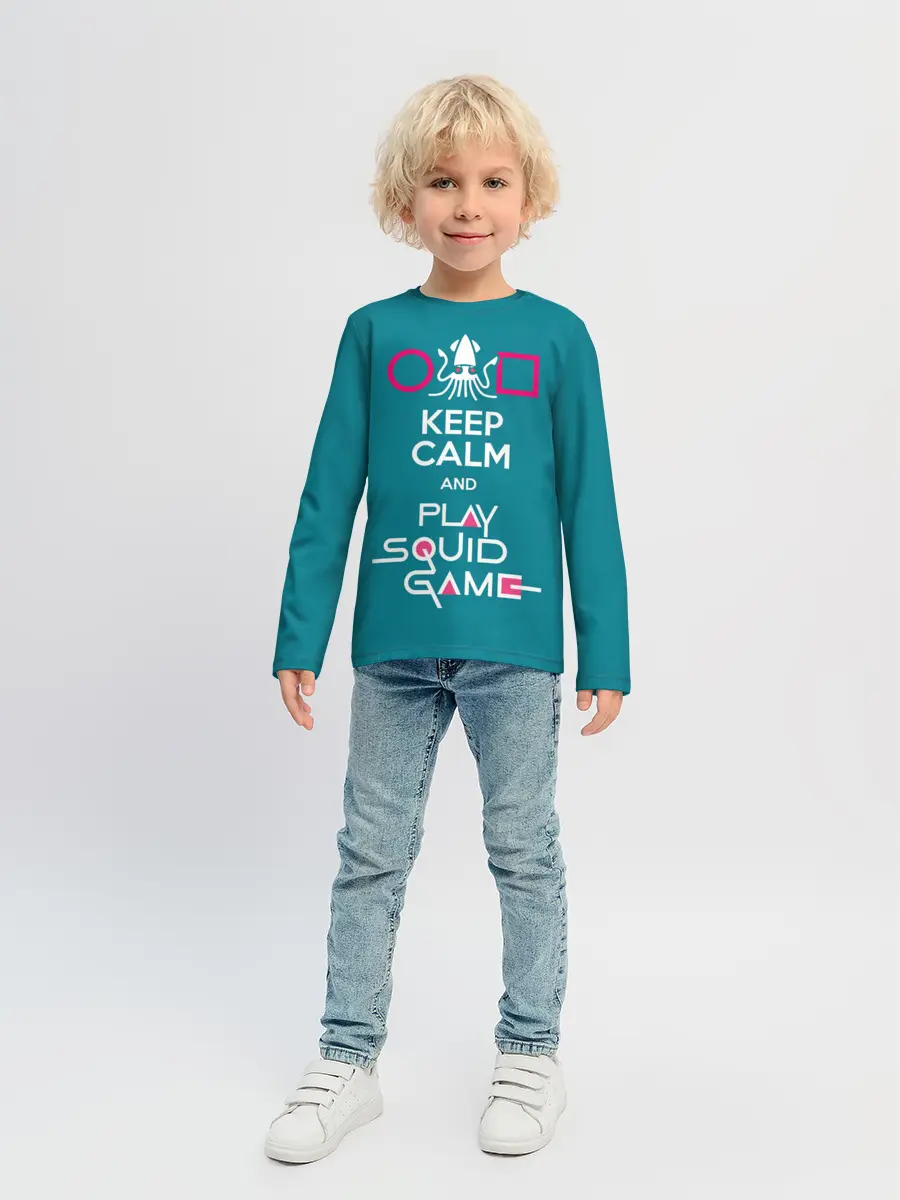 Детский лонгслив / Keep calm and play squid game