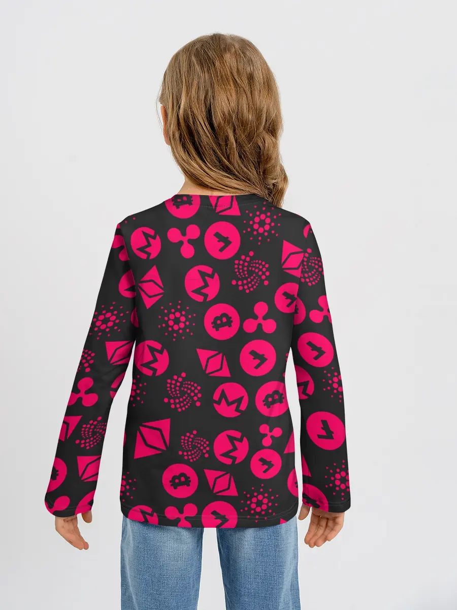 Детский лонгслив / КРИПТОВАЛЮТЫ / CRYPTO / КРИПТА НЕОН