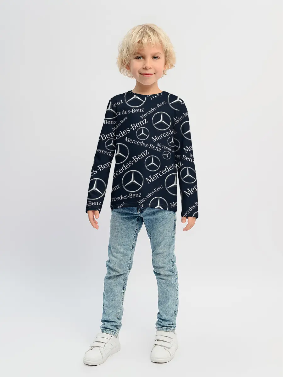 Детский лонгслив / MERCEDES-BENZ / МЕРСЕДЕС-БЕНЗ / УЗОР