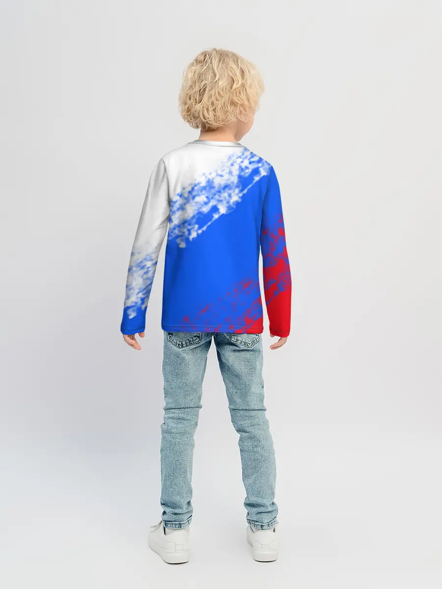 Детский лонгслив / Флаг РФ триколор
